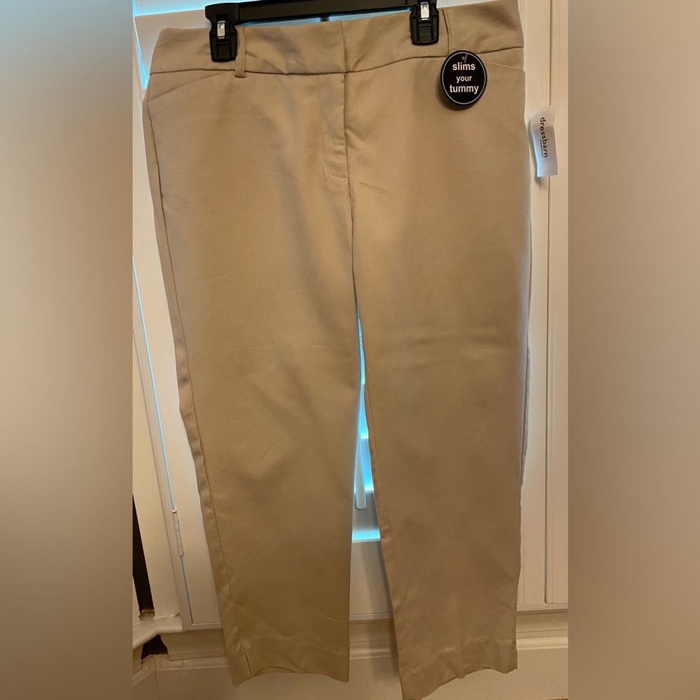 Dressbarn Beige Tummy‎ Control Crop Pants Comfortable Fit Size 6
